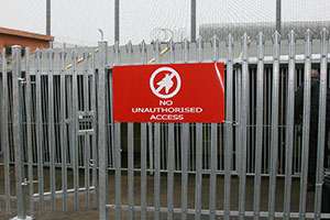 HMP Lowdham Grange - dogs warning sign